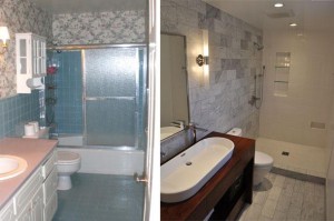 Shower, bathroom remodel, bathroom renovation, bathroom reno, bathroom contractor, vessel sink